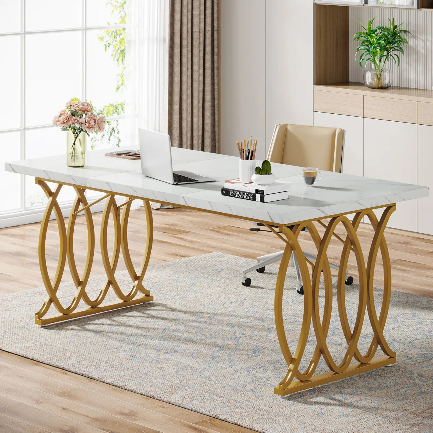 63" Modern Executive Desk, Office Computer Desk Meeting Room Table