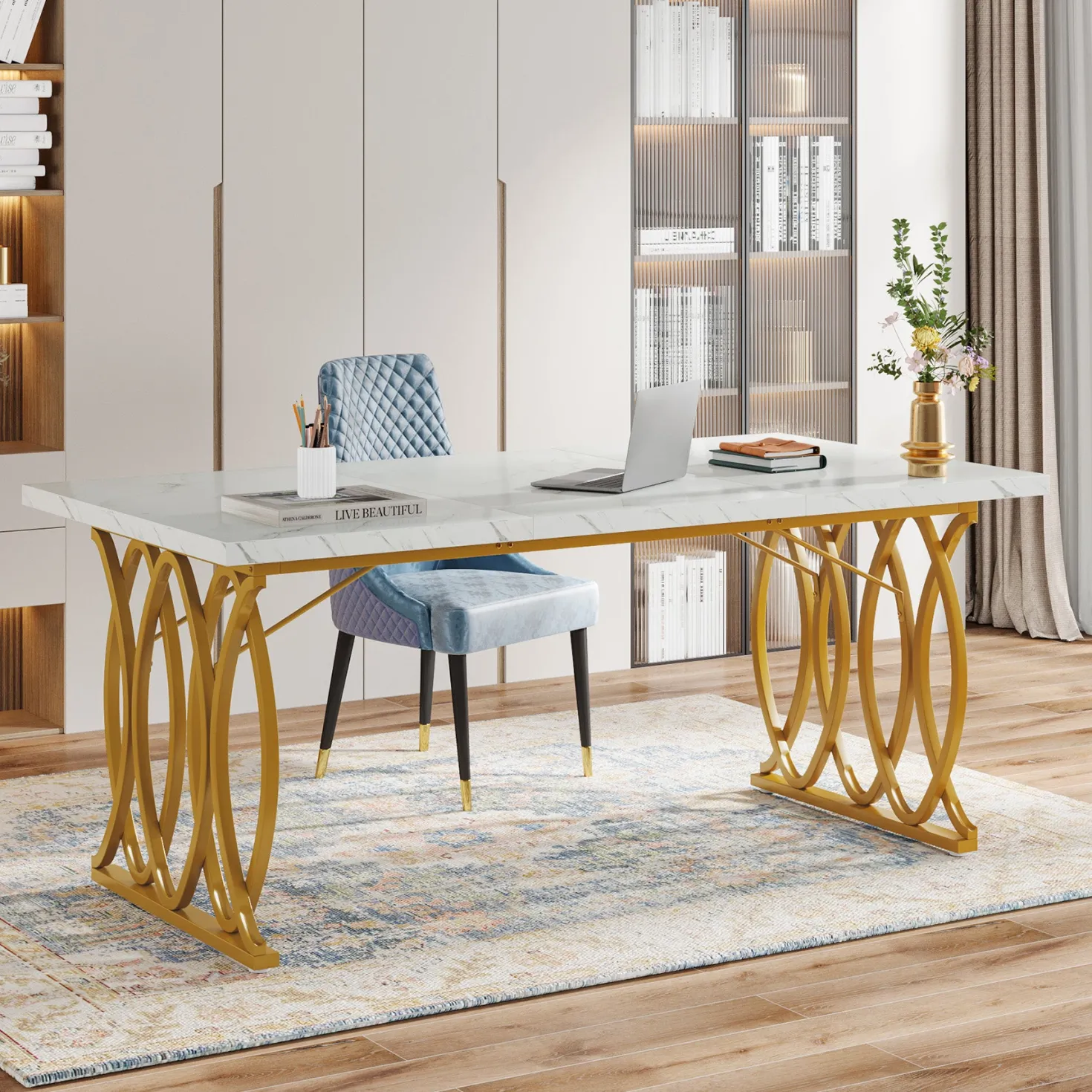63" Modern Executive Desk, Office Computer Desk Meeting Room Table