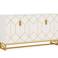 59" Modern Sideboard Buffet Kitchen Storage Cabinet with Doors