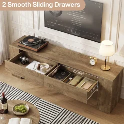 63" Modern TV Stand with Drawers, Entertainment Center for TVs up to 70 Inch