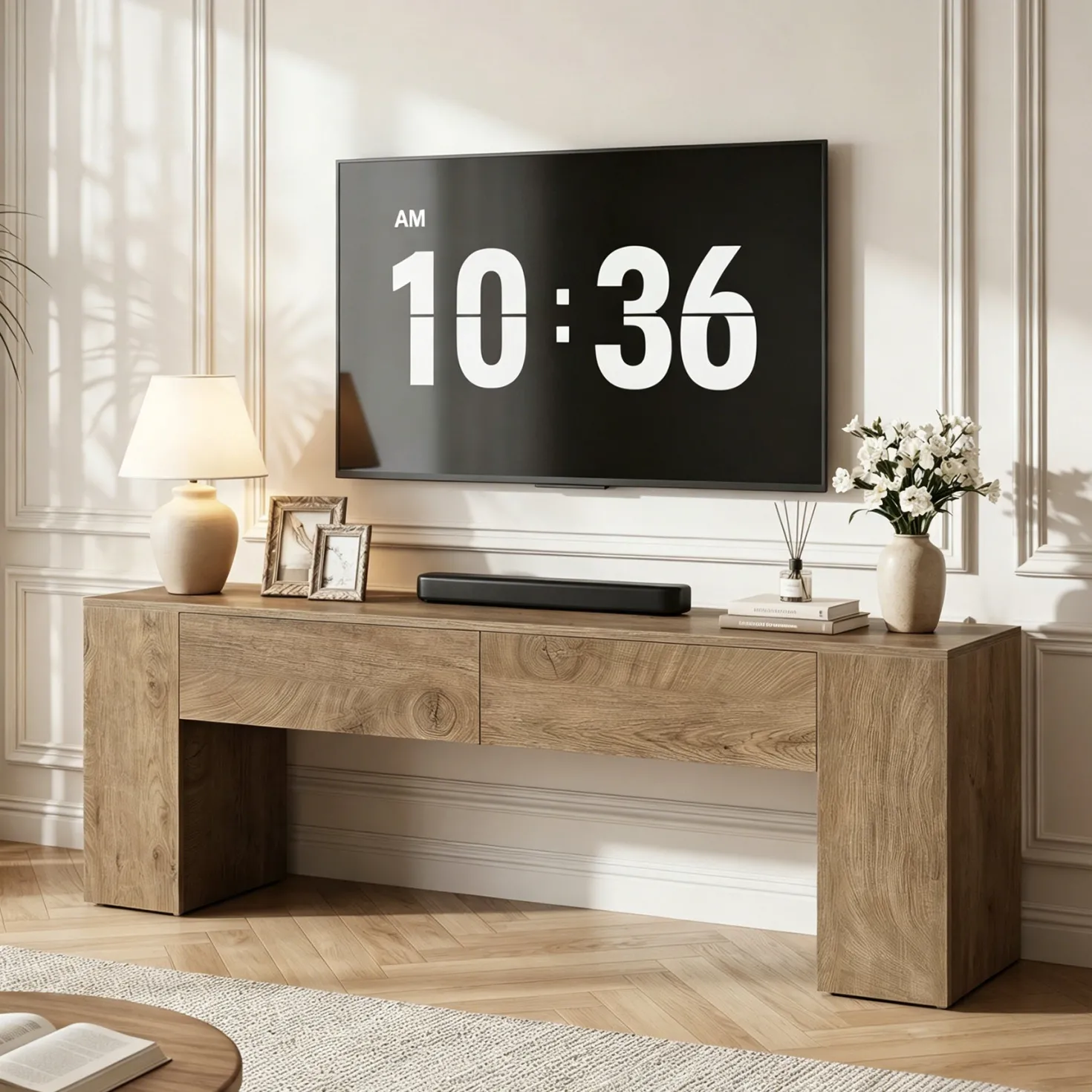 63" Modern TV Stand with Drawers, Entertainment Center for TVs up to 70 Inch