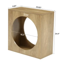 23.62" Modern Wooden End Table, 2-Tier Rectangular Side Table