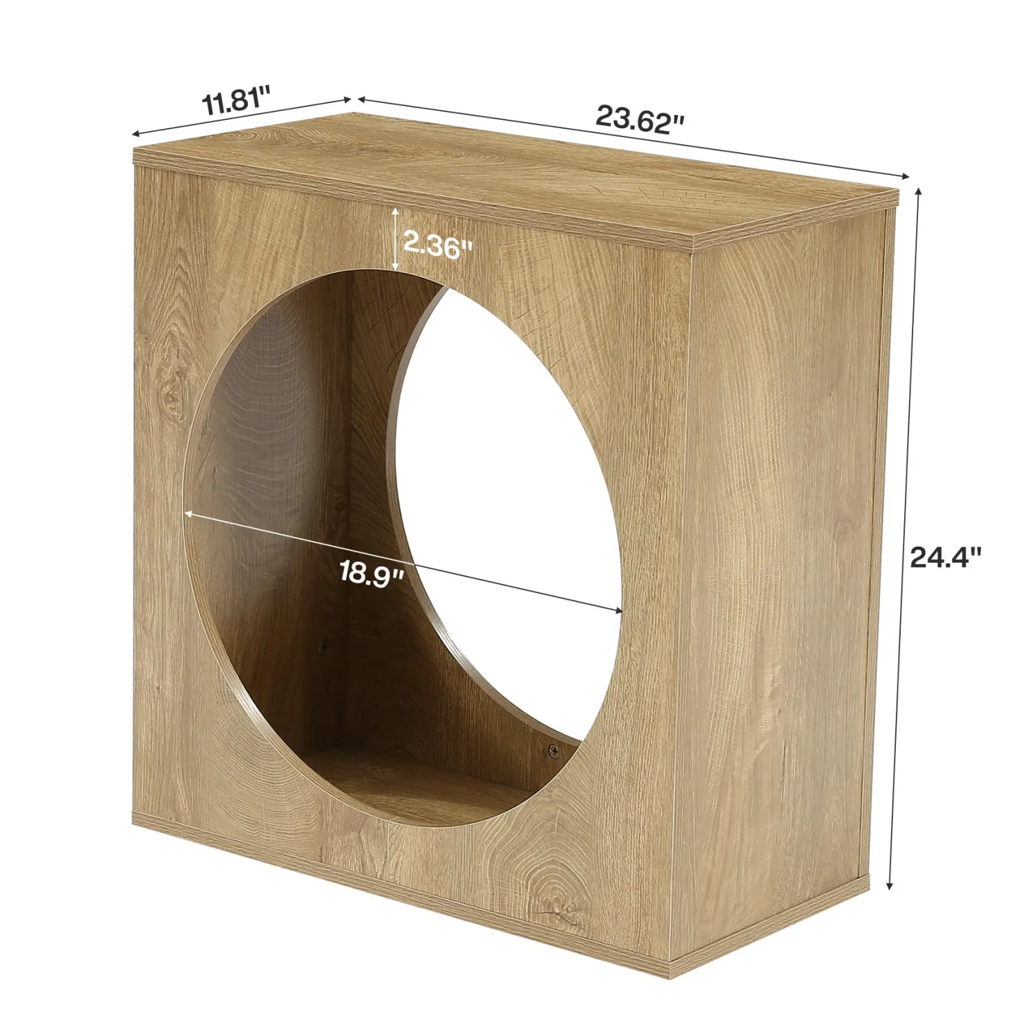 23.62" Modern Wooden End Table, 2-Tier Rectangular Side Table