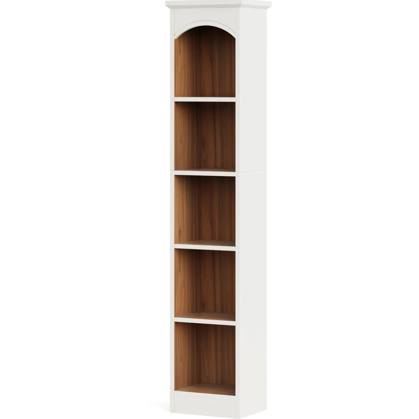 70.9" Narrow Bookcase, 5-Tier Cube Bookshelf Display Rack with Storage