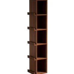 70.9" Narrow Bookcase, 5-Tier Slim Cube Bookshelf with Side Storage