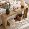 63" Narrow Console Table, Modern Minimalist Wood Entryway Table with Sturdy Base for Hallway & Behind Sofa