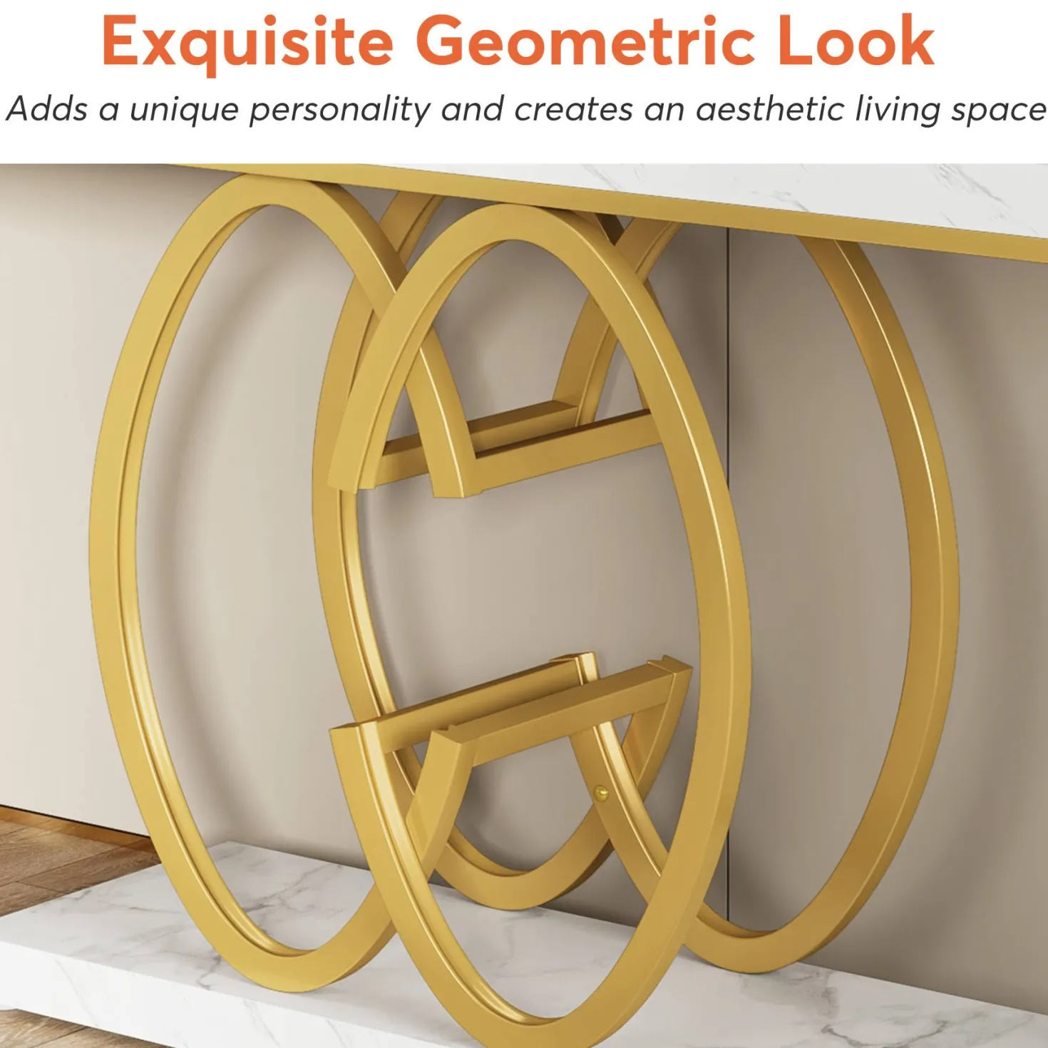 55" Narrow Console Table, Modern Sofa Accent Table for Hallway