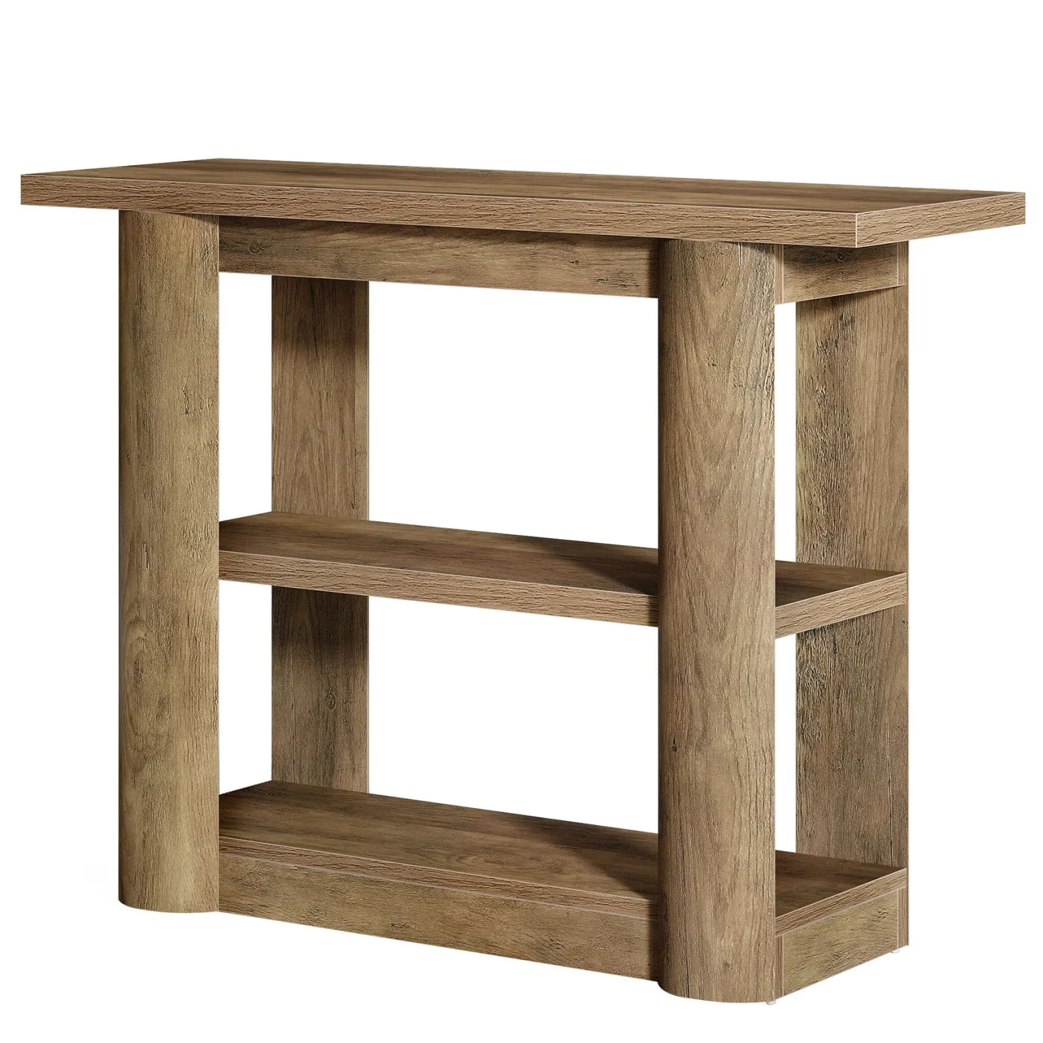 47" Narrow Console Table with Shelves, 3-Tier Entryway Sofa Table with Thick Frame for Hallway & Living Room