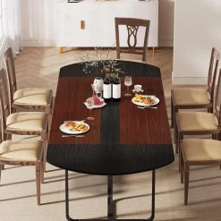 70.86" Oval Dining Table, Modern Kitchen Table for for 6-8 People