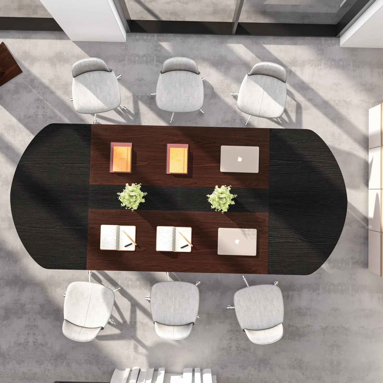 70.86" Oval Executive Desk, Modern Computer Meeting Table for Home Office