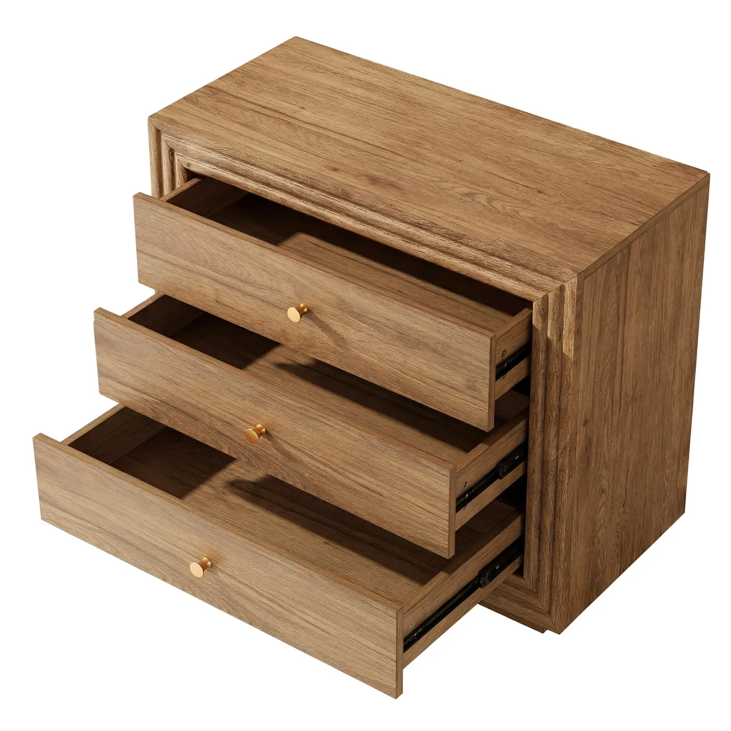 31.5" Oversized Nightstand, Farmhouse Bedside Table with 3 Drawers