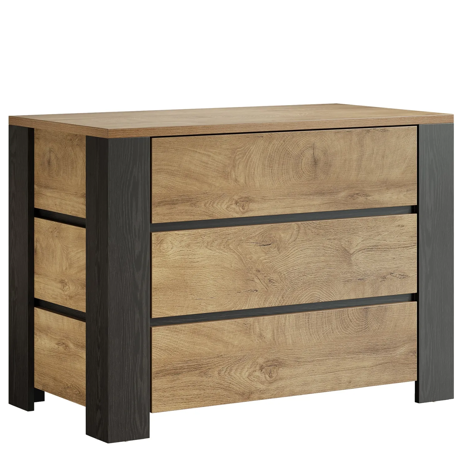 36" Oversized Nightstand, Large Bedside Table with 3 Drawers Storage