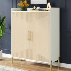 30 Pairs Shoe Cabinet, 6-Tier Modern Shoes Rack Organizer with Doors
