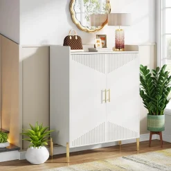 30 Pairs Shoe Cabinet, 6-Tier Modern Shoes Rack Organizer with Doors
