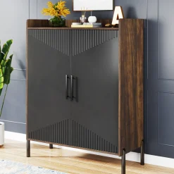 30 Pairs Shoe Cabinet, 6-Tier Modern Shoes Rack Organizer with Doors