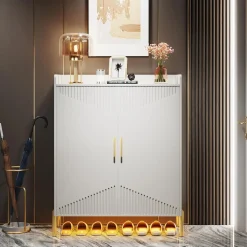 30 Pairs Shoe Cabinet, 6-Tier Modern Shoes Rack Organizer with Doors