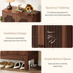 20 Pairs Shoe Cabinet, 6-Tier Shoe Storage Organizer with Adjustable Shelves