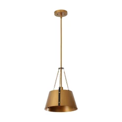11.6" Pendant Lights, 1-Light Industrial Drum Chandelier with Adjustable Height