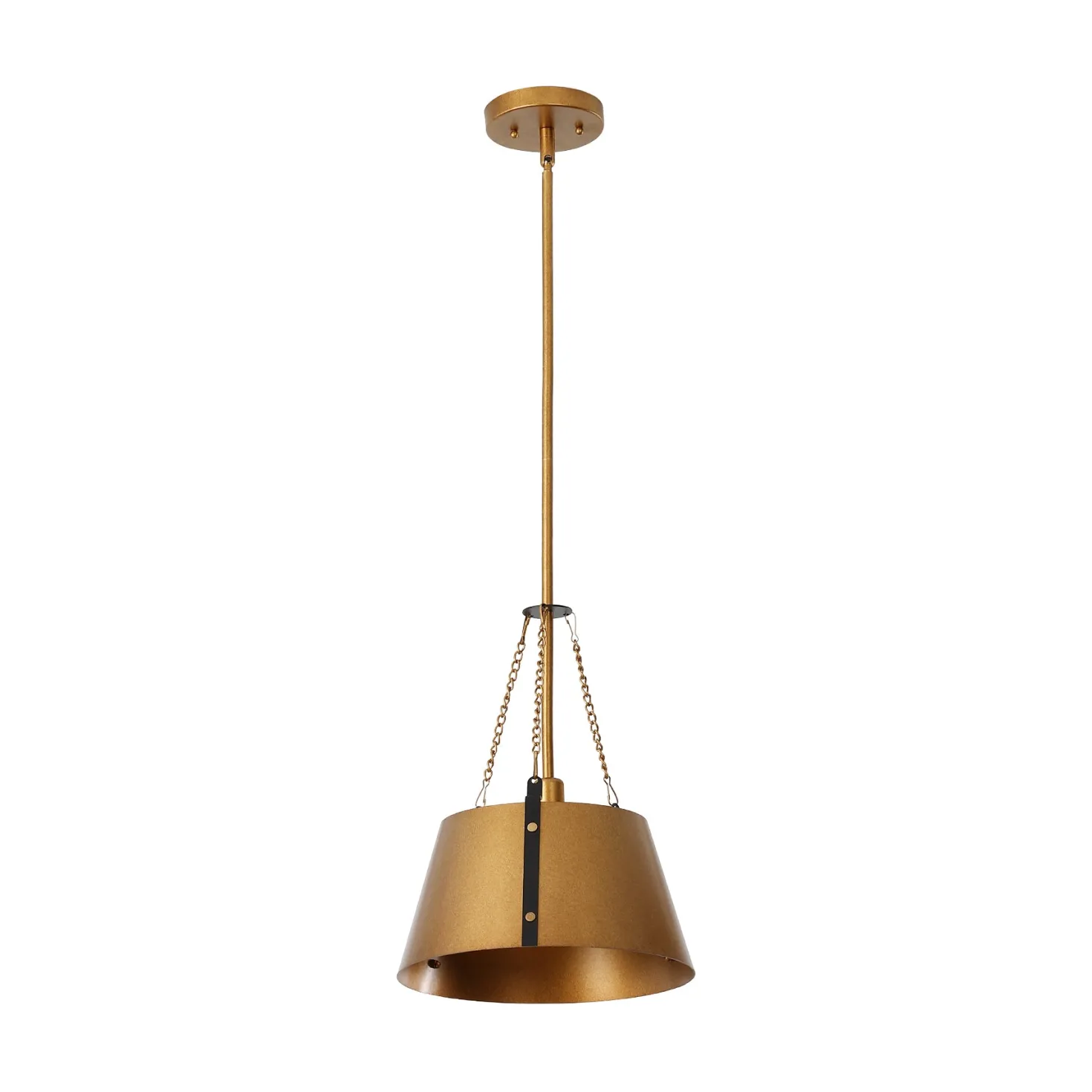 11.6" Pendant Lights, 1-Light Industrial Drum Chandelier with Adjustable Height