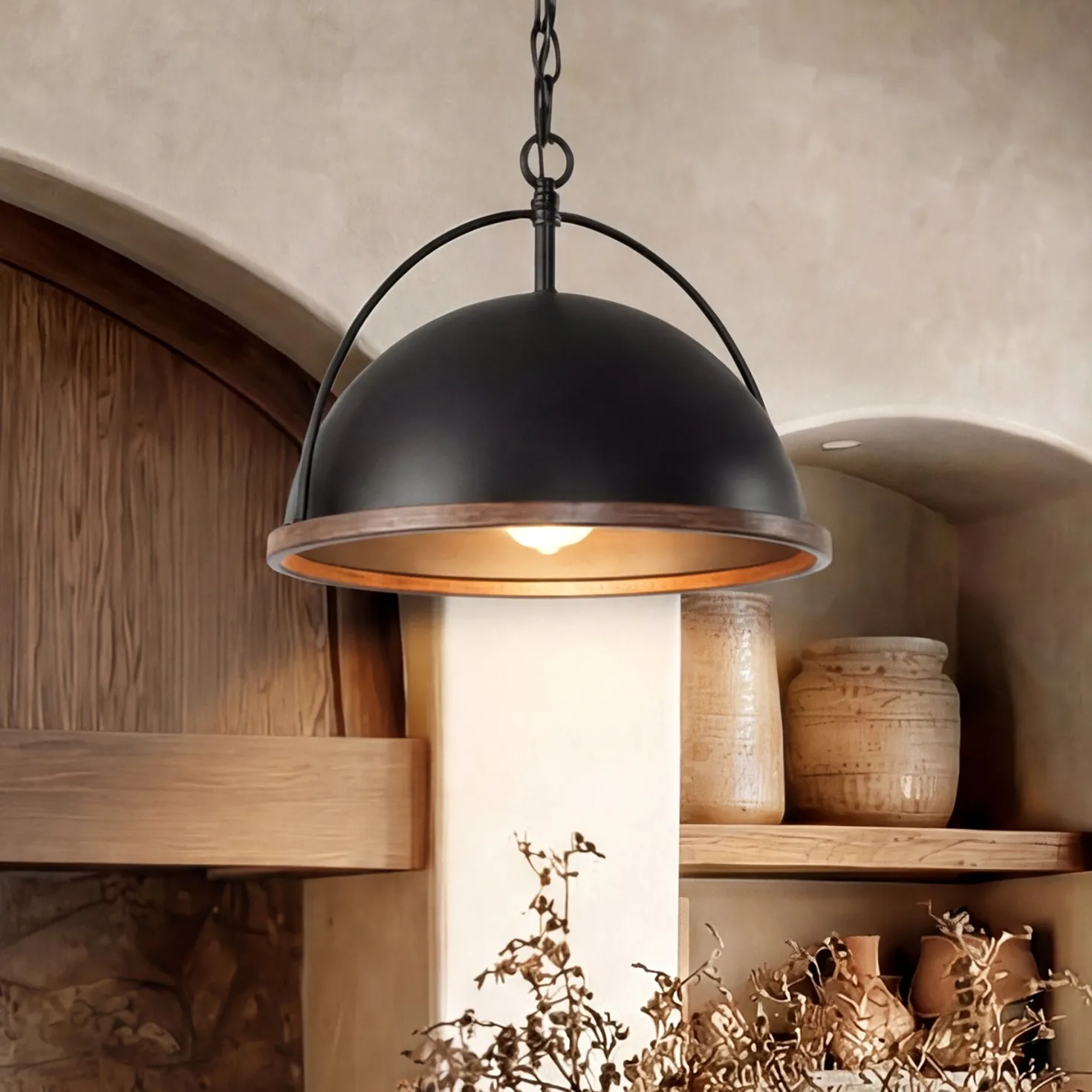 13" Pendant Lights, 1-Light Industrial Ceiling Lights With Adjustable Height