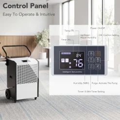 240 Pints Commercial Dehumidifier with Pump & Drain Hose for Up to 8000 Sq. Ft Large Spaces, Auto Defrost