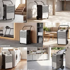 240 Pints Commercial Dehumidifier with Pump & Drain Hose for Up to 8000 Sq. Ft Large Spaces, Auto Defrost
