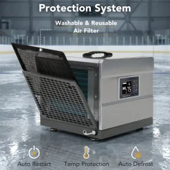 70 Pints Commercial Dehumidifier with Pump & Drain Hose for 1000 Sq. Ft, Auto Defrost, Washable Filter