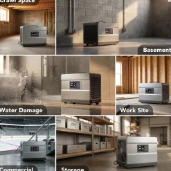 70 Pints Commercial Dehumidifier with Pump & Drain Hose for 1000 Sq. Ft, Auto Defrost, Washable Filter
