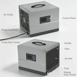 70 Pints Commercial Dehumidifier with Pump & Drain Hose for 1000 Sq. Ft, Auto Defrost, Washable Filter