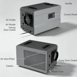 145 Pints Commercial Dehumidifier with Pump & Drain Hose for 1600 Sq. Ft, Auto Defrost, Washable Filter
