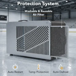 145 Pints Commercial Dehumidifier with Pump & Drain Hose for 1600 Sq. Ft, Auto Defrost, Washable Filter