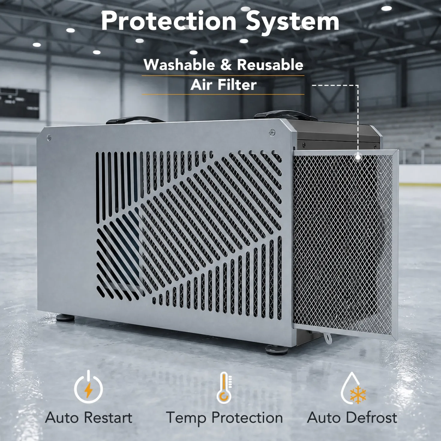 145 Pints Commercial Dehumidifier with Pump & Drain Hose for 1600 Sq. Ft, Auto Defrost, Washable Filter