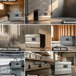 145 Pints Commercial Dehumidifier with Pump & Drain Hose for 1600 Sq. Ft, Auto Defrost, Washable Filter