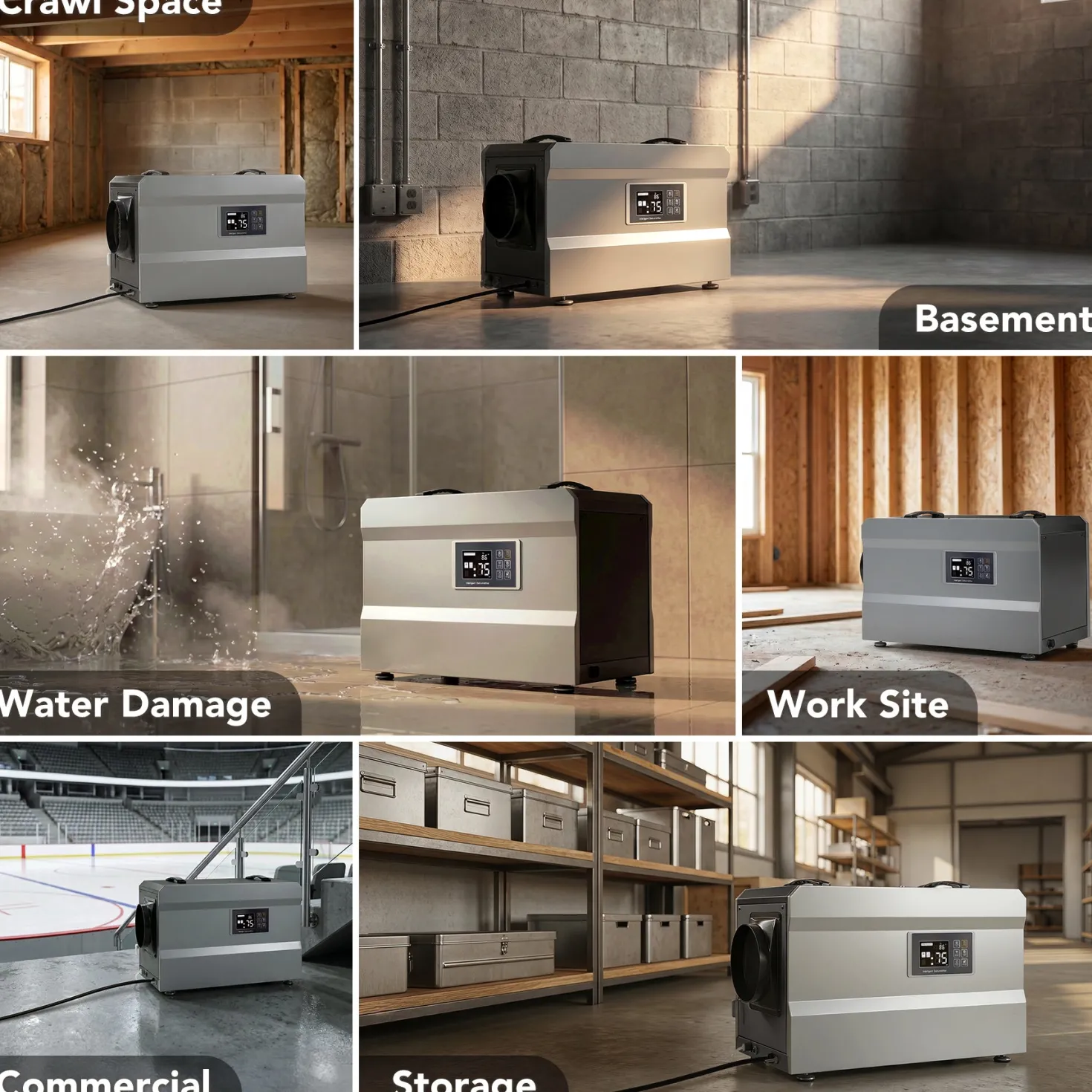 145 Pints Commercial Dehumidifier with Pump & Drain Hose for 1600 Sq. Ft, Auto Defrost, Washable Filter