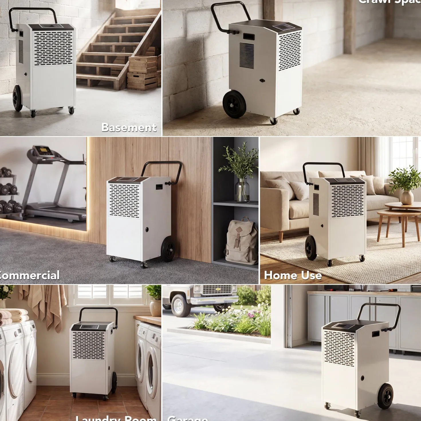 154 Pints Commercial Dehumidifier with Pump & Drain Hose for Up to 7000 Sq. Ft Large Spaces, Auto Defrost