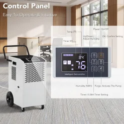 154 Pints Commercial Dehumidifier with Pump & Drain Hose for Up to 7000 Sq. Ft Large Spaces, Auto Defrost