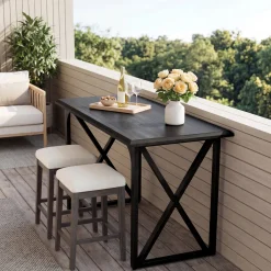 55" Rectangle Bar Table, Counter Height Pub Table for Dining Room, Kitchen