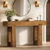 55" Rectangle Console Table, Farmhouse Solid Wood Sofa Table Entryway Furniture