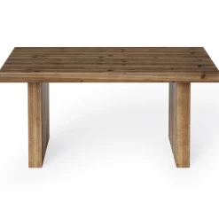 63" Rectangle Dining Table, Farmhouse Solid Wood Kitchen Dinner Table for 4-6 People