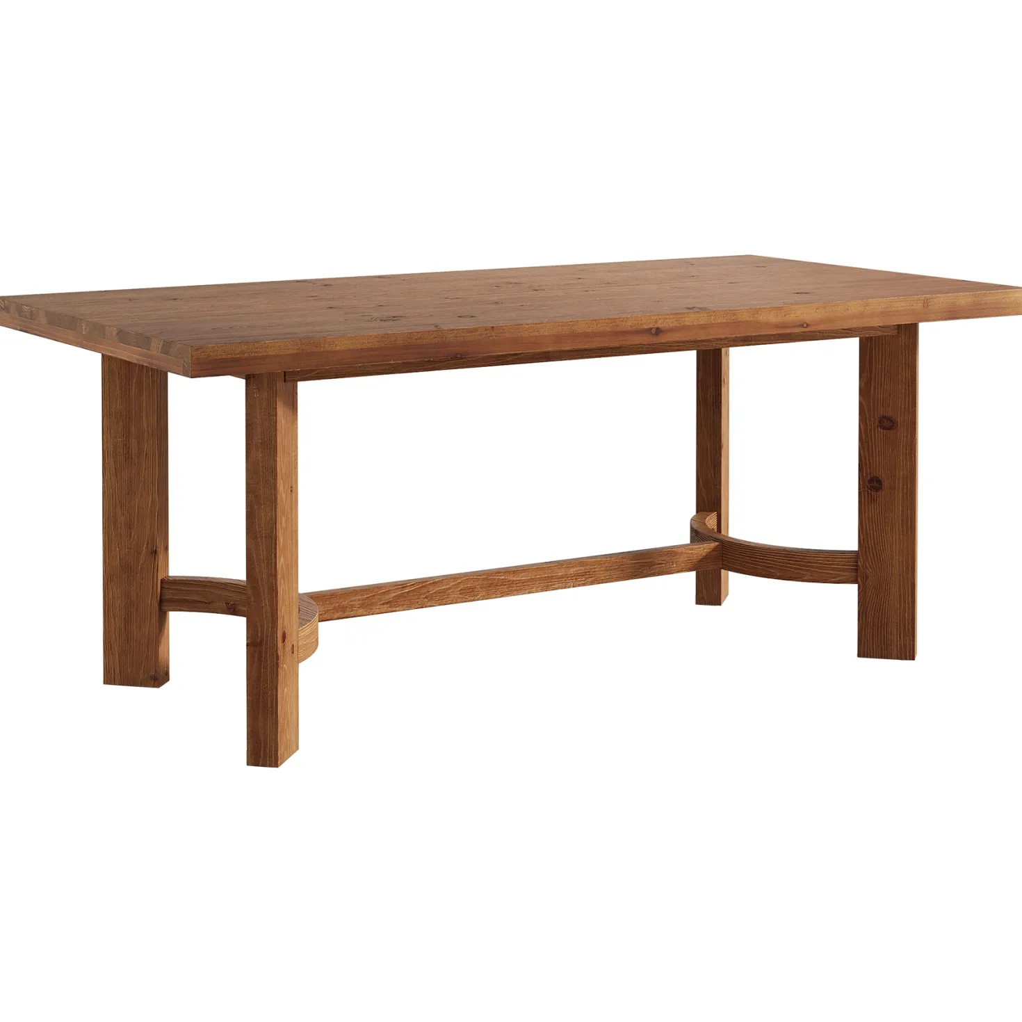 63" Rectangle Dining Table, Solid Wood Farmhouse Kitchen Table for 4-6