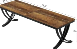 78.74“ Rectangular Dining Table for 6-8, Large Wooden Farmhouse Table