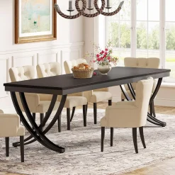 78.74“ Rectangular Dining Table for 6-8, Large Wooden Farmhouse Table