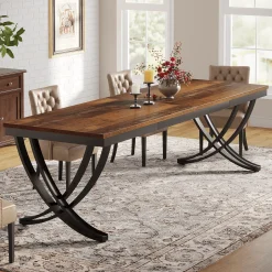 78.74“ Rectangular Dining Table for 6-8, Large Wooden Farmhouse Table
