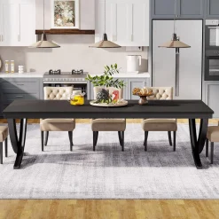 78.74“ Rectangular Dining Table for 6-8, Large Wooden Farmhouse Table