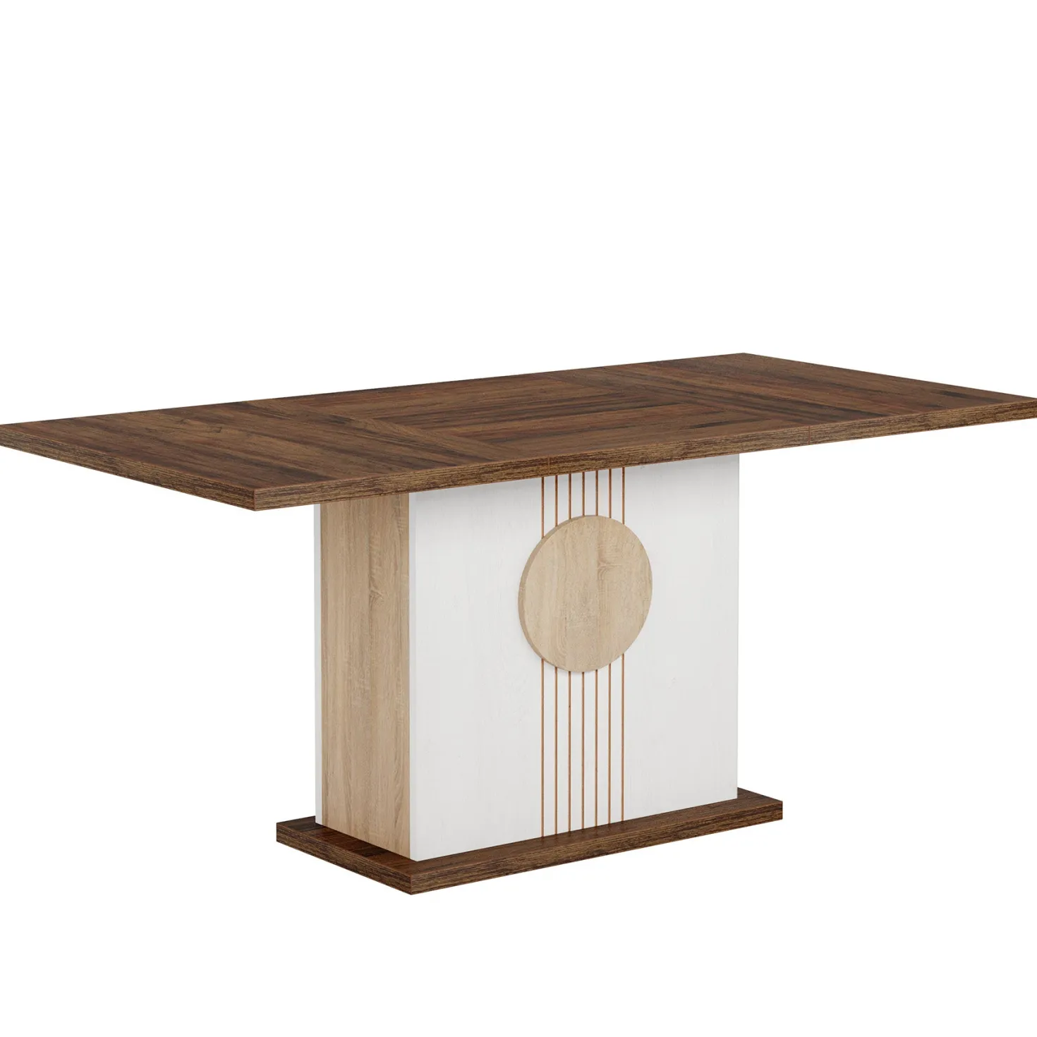 55" Rectangular Dining Table for 4–6 People, Farmhouse Wood Kitchen Table