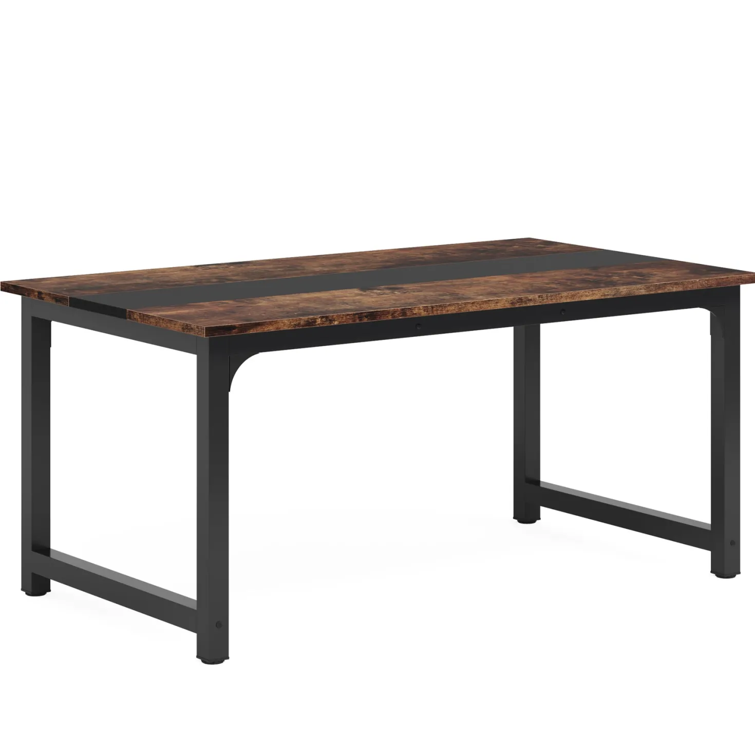 63" Rectangular Dining Table for 6–8 People, Industrial Wood Kitchen Table