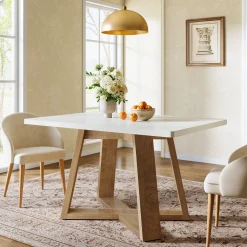 47" Rectangular Dining Table, Modern Kitchen Dinner Table for 4 People