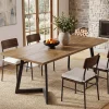62" Rectangular Dining Table for 6, Modern Farmhouse Kitchen Table with Metal Legs for Dining Room