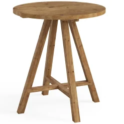 31.5" Round Bar Table, Solid Wood Pub Bistro Table
