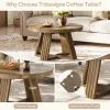 31.5" Round Coffee Table, Farmhouse Center Table with Solid Tabletop for Living Room